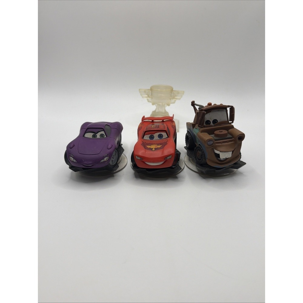 Cars Disney Infinity Play Set Figures Lot Of 4 Crystal Trophy